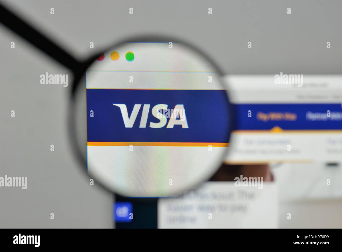 Milano, Italia - 1 Novembre 2017: Visa logo sulla homepage del sito web. Foto Stock