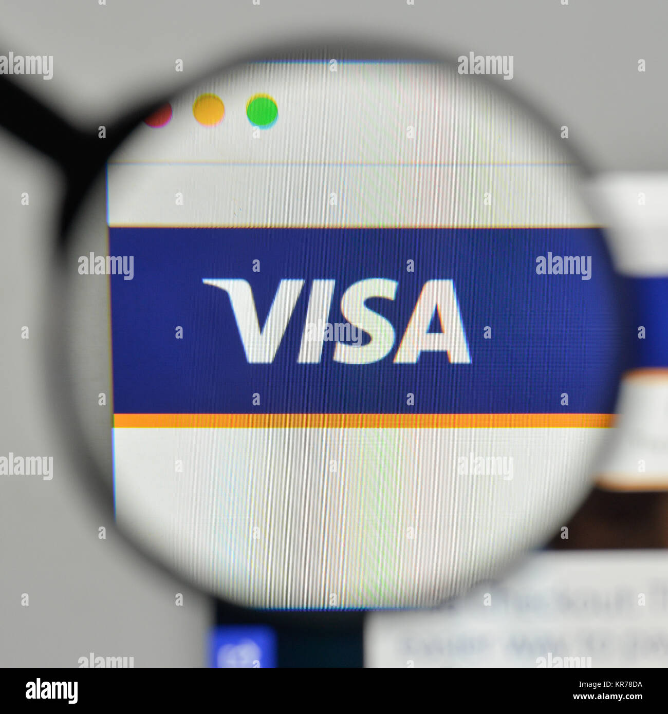 Milano, Italia - 1 Novembre 2017: Visa logo sulla homepage del sito web. Foto Stock