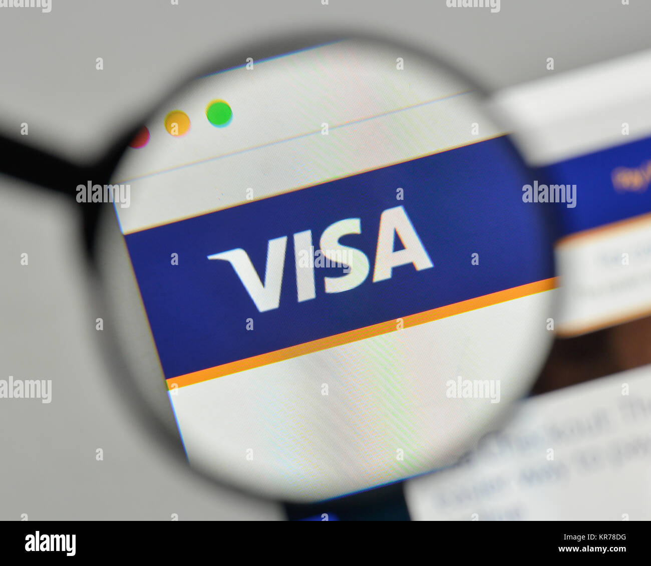 Milano, Italia - 1 Novembre 2017: Visa logo sulla homepage del sito web. Foto Stock