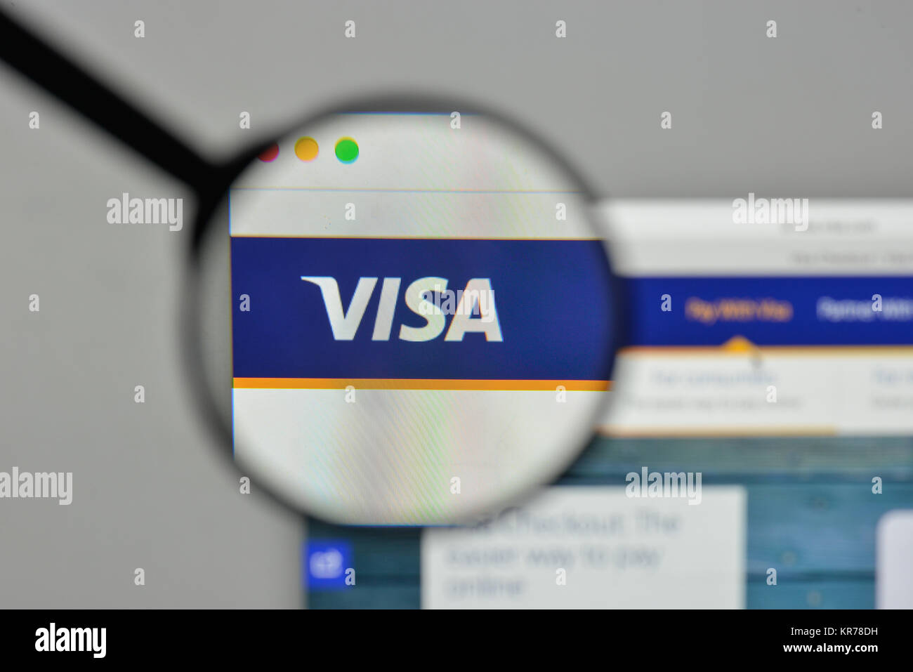Milano, Italia - 1 Novembre 2017: Visa logo sulla homepage del sito web. Foto Stock