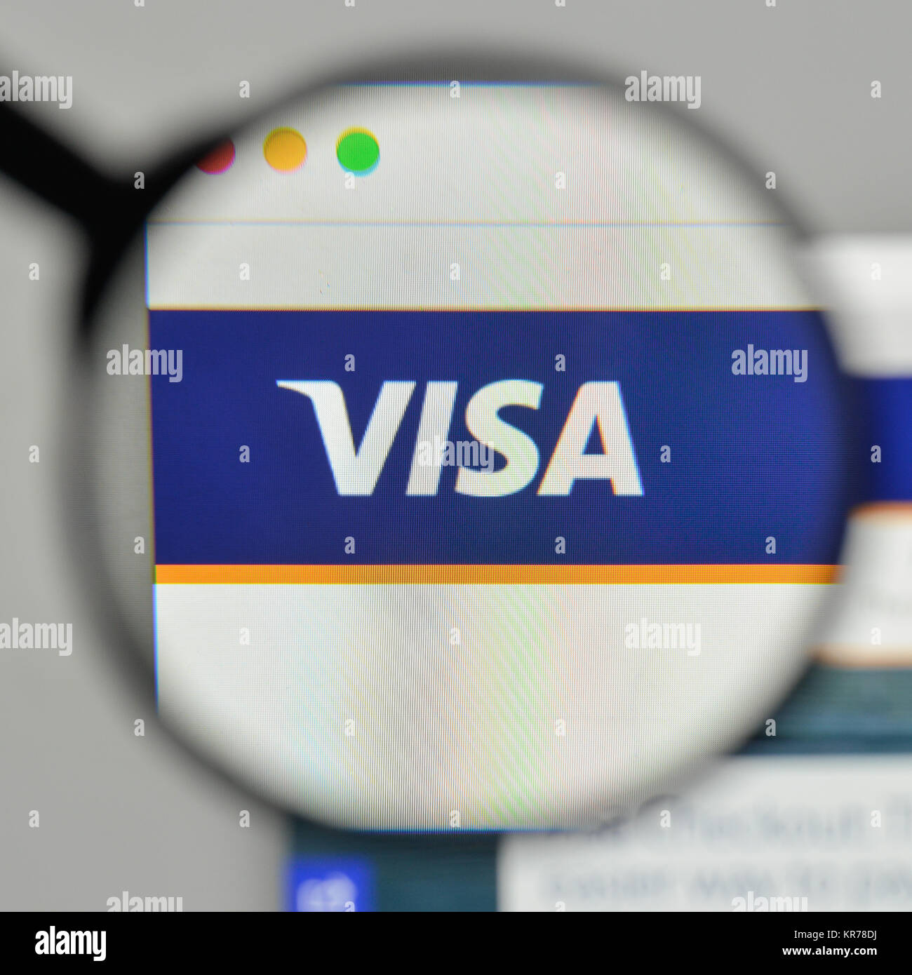 Milano, Italia - 1 Novembre 2017: Visa logo sulla homepage del sito web. Foto Stock