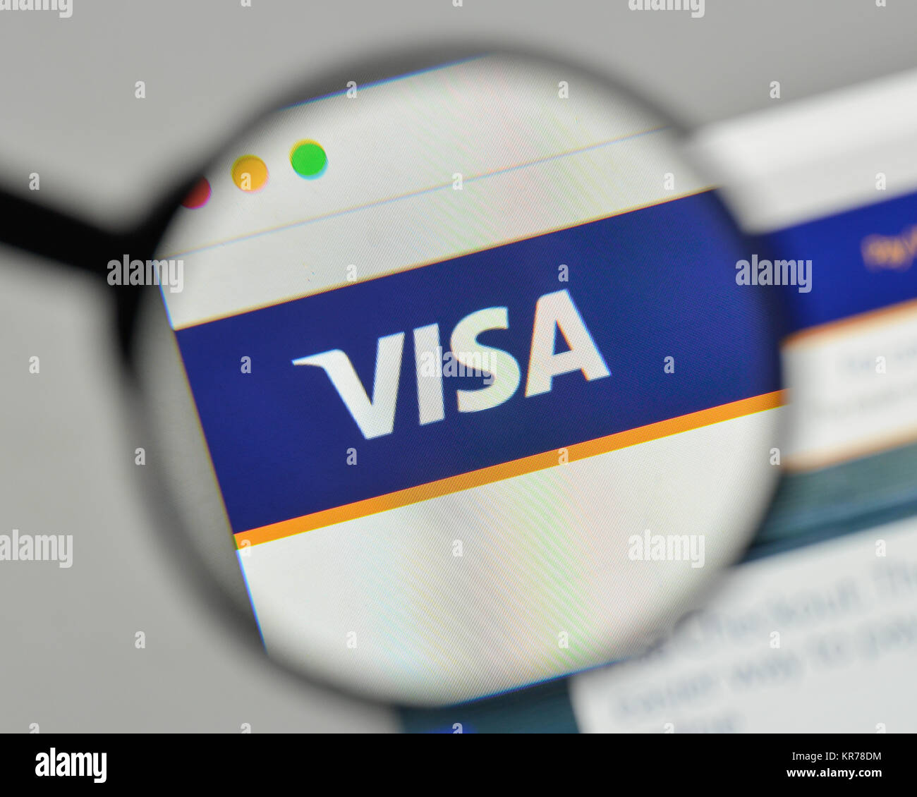 Milano, Italia - 1 Novembre 2017: Visa logo sulla homepage del sito web. Foto Stock