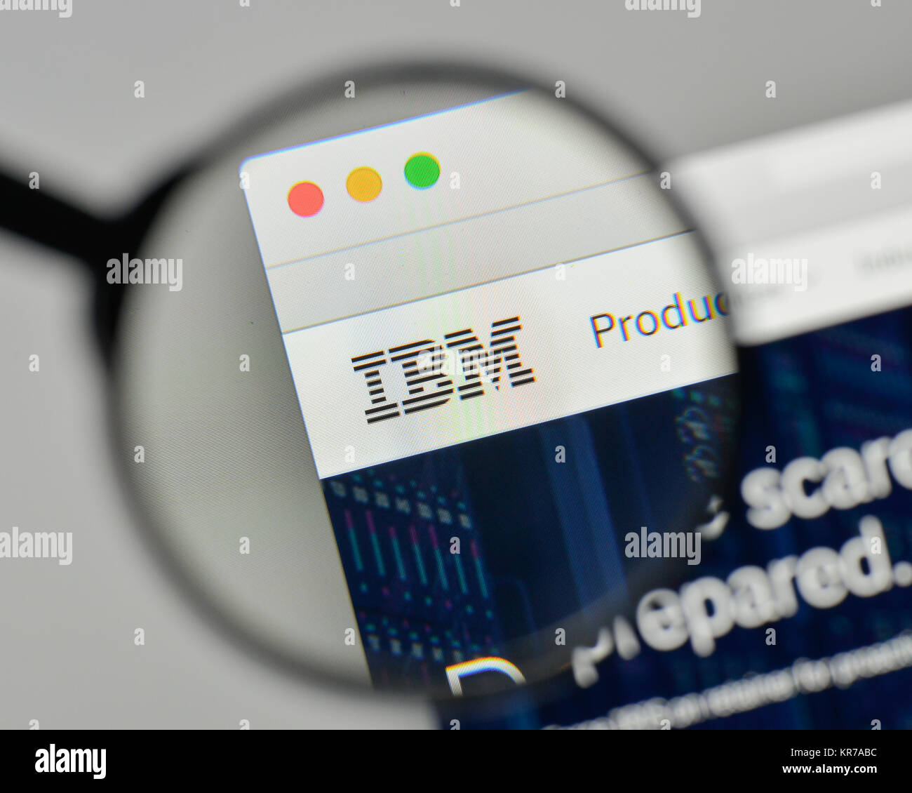 Milano, Italia - 1 Novembre 2017: IBM logo sulla homepage del sito web. Foto Stock