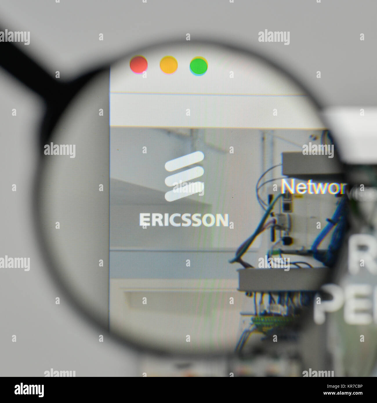 Milano, Italia - 1 Novembre 2017: LM Ericsson logo sulla homepage del sito web. Foto Stock