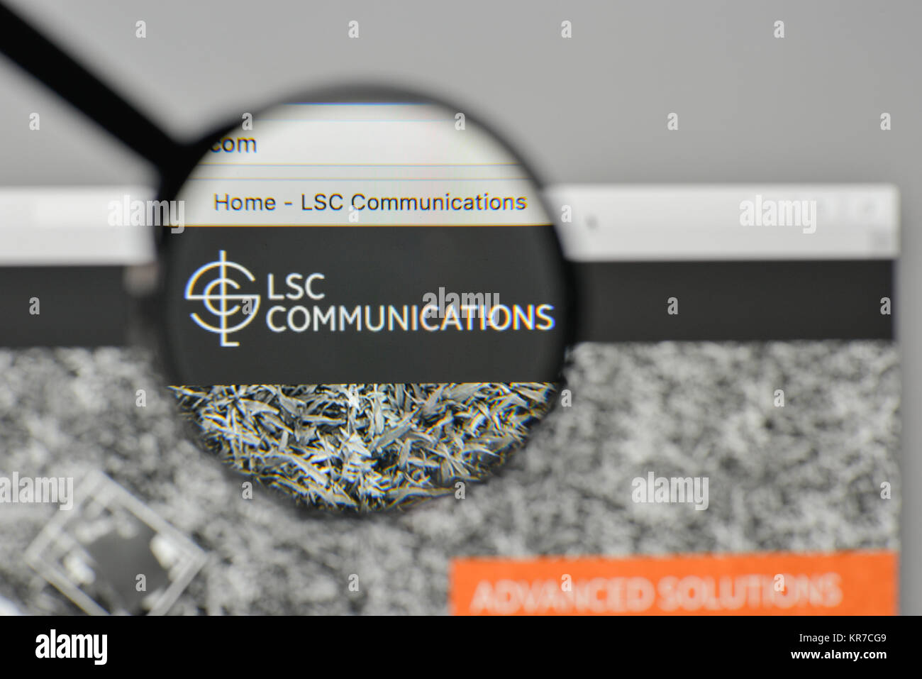 Milano, Italia - 1 Novembre 2017: LSC Communications logo sulla homepage del sito web. Foto Stock