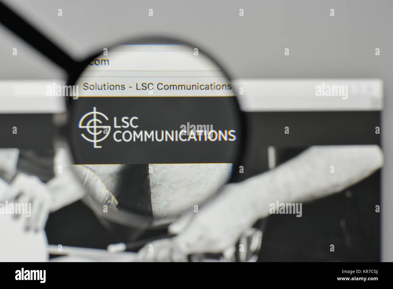 Milano, Italia - 1 Novembre 2017: LSC Communications logo sulla homepage del sito web. Foto Stock