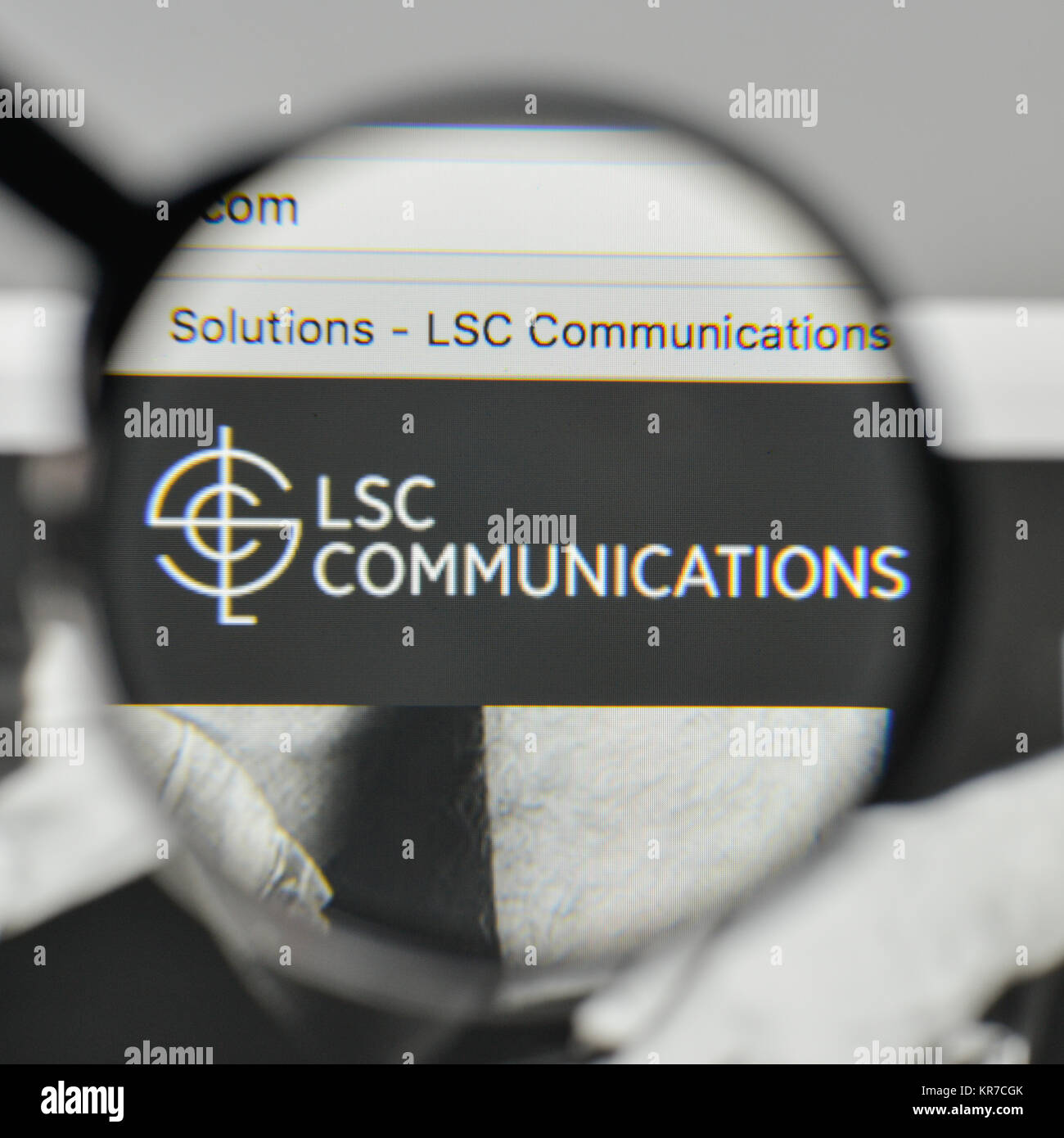 Milano, Italia - 1 Novembre 2017: LSC Communications logo sulla homepage del sito web. Foto Stock