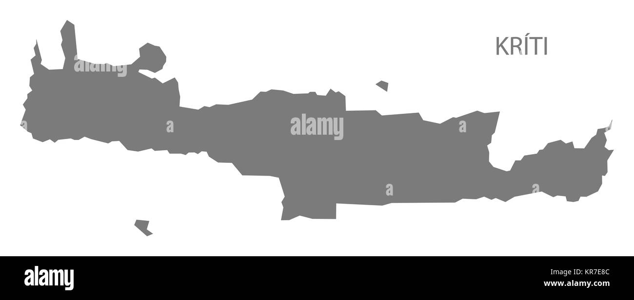 Kriti Grecia Mappa grigio Foto Stock