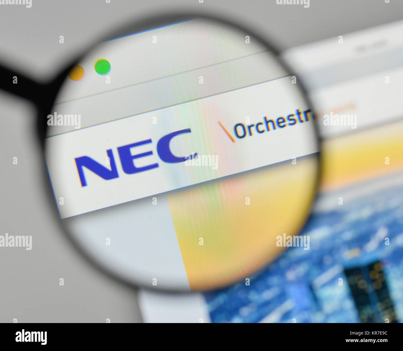 Milano, Italia - 1 Novembre 2017: NEC logo sulla homepage del sito web. Foto Stock