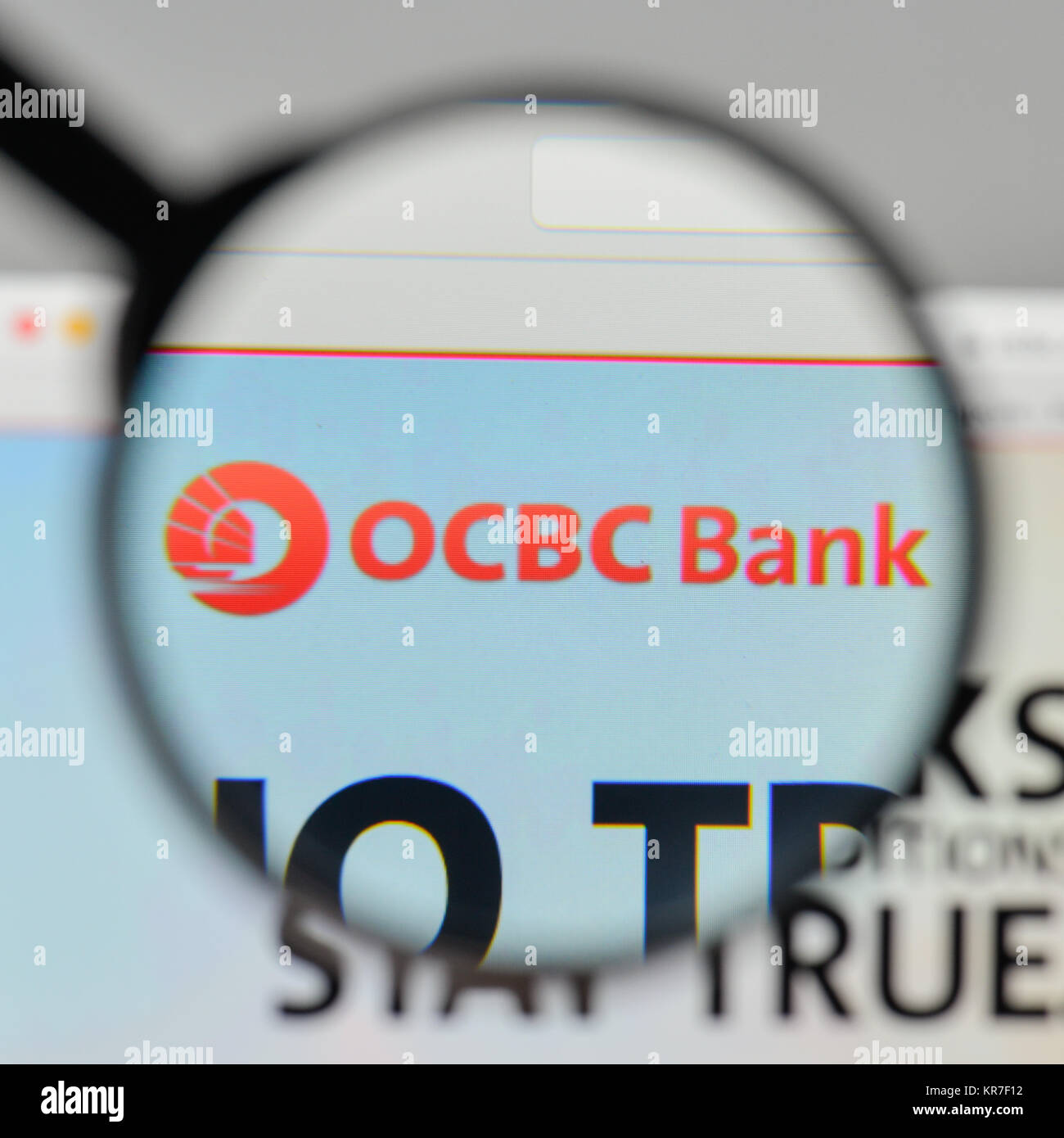 Milano, Italia - 1 Novembre 2017: OCBC Bank logo sulla homepage del sito web. Foto Stock