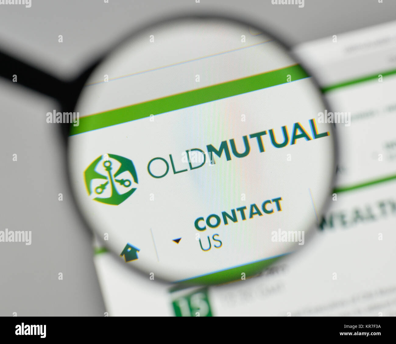 Milano, Italia - 1 Novembre 2017: Old Mutual logo sulla homepage del sito web. Foto Stock