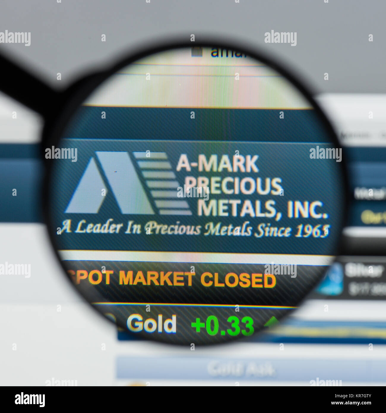 Milano, Italia - 10 agosto 2017: un marchio di metalli preziosi website homepage. Si tratta di un prezioso metals trading company. Un contrassegno visibile il logo. Foto Stock