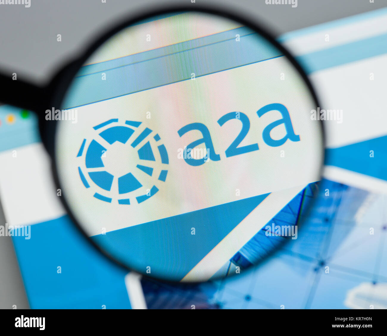 Milano, Italia - 10 agosto 2017: A2un sito web homepage. Esso . A2un logo visibile. Foto Stock