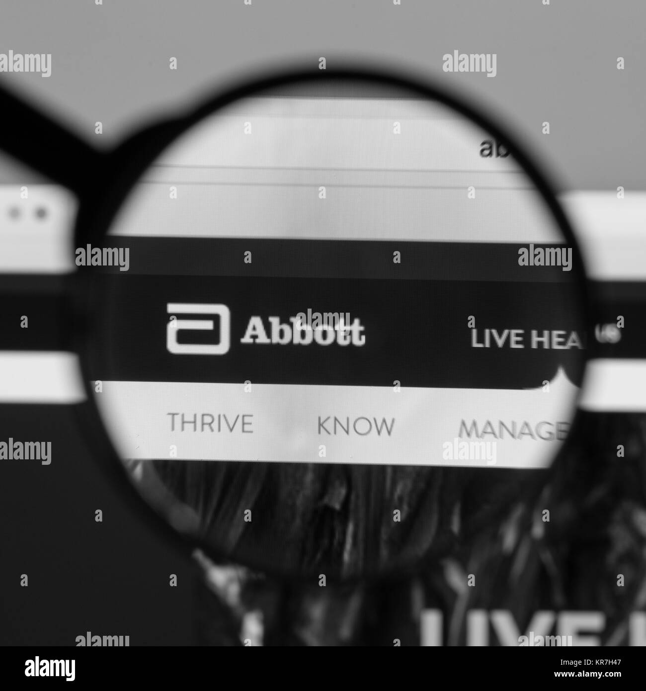 Milano, Italia - 10 agosto 2017: Abbott website homepage. È un americano in tutto il mondo azienda del settore sanitario. Abbott Laboratories logo visibile. Foto Stock