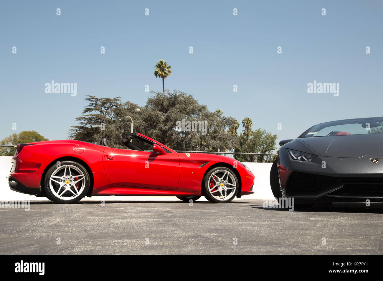La Ferrari California T Cabrio - Rosso dettagli esterni Shot - Lamborghini Collab Foto Stock