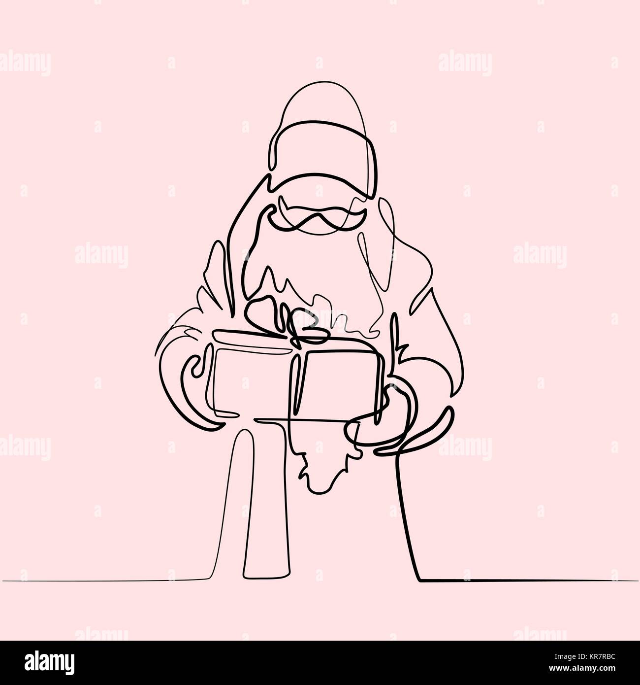 Babbo Natale con la confezione regalo Illustrazione Vettoriale