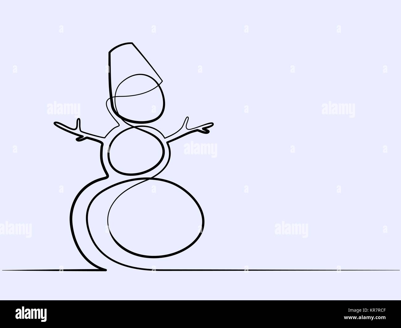 Natale pupazzo di neve in inverno Illustrazione Vettoriale