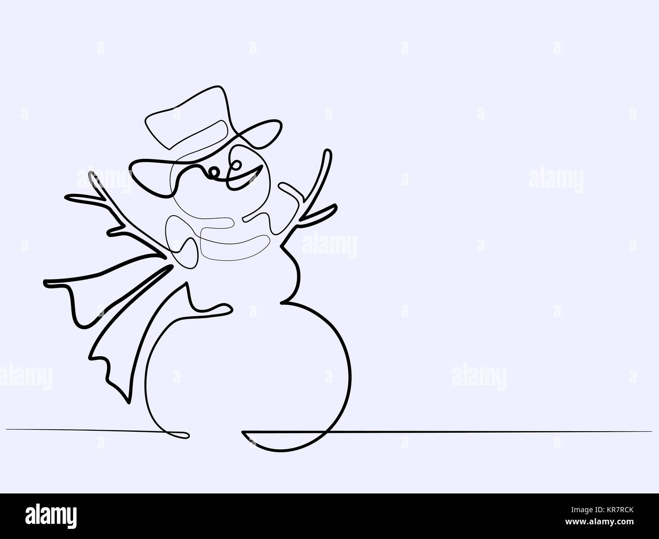 Natale pupazzo di neve invernale in sciarpa Illustrazione Vettoriale