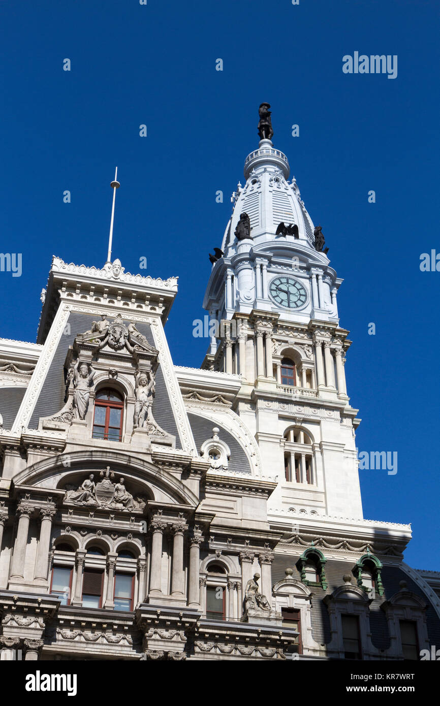Philadelphia City Hall e la torre dell orologio, Philadelphia, Pennsylvania, Stati Uniti. Foto Stock