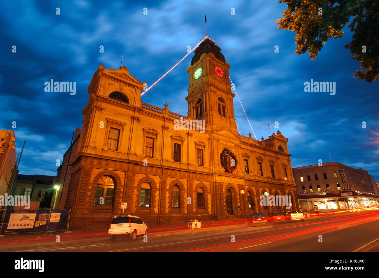 Municipio di notte, Ballarat, Victoria, Australia Foto Stock