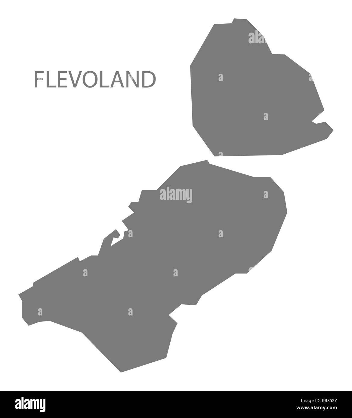 Il Flevoland Paesi Bassi Mappa grigio Foto Stock