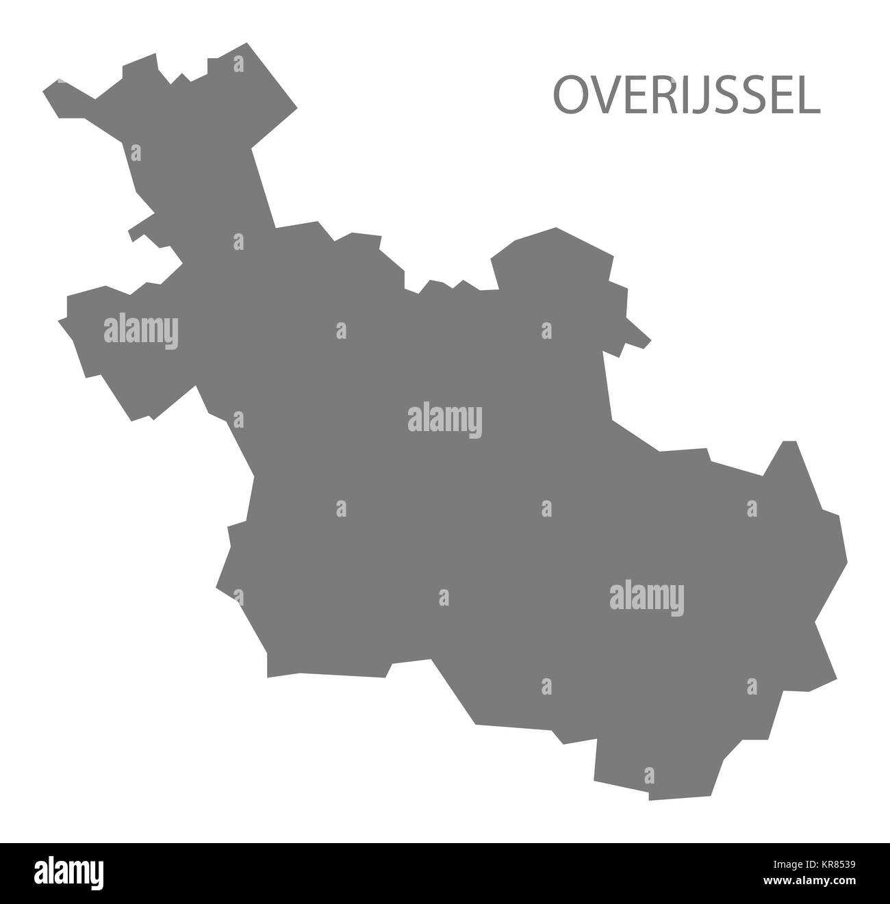 Paesi Bassi Overijssel Mappa grigio Foto Stock