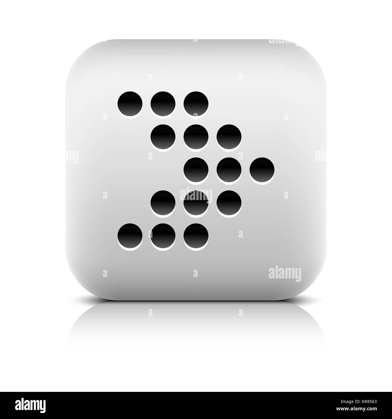 Icona Web digitale segno di freccia e shadow su bianco Foto Stock