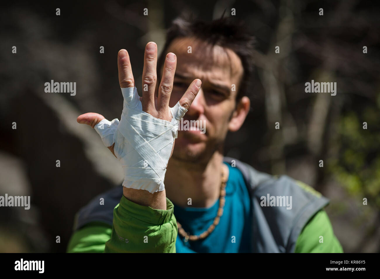 Arrampicata su roccia lifestyle Foto Stock