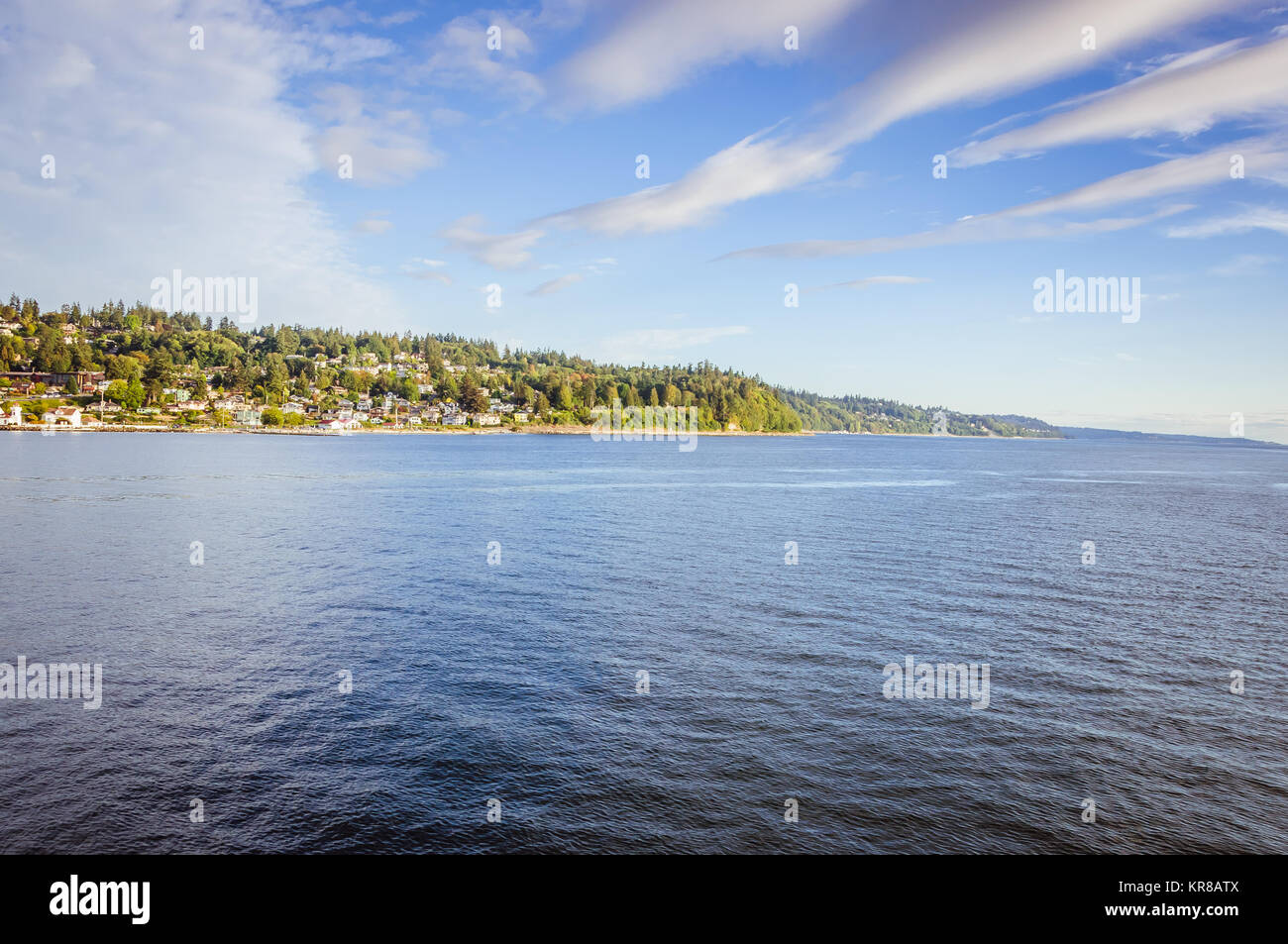 Spettacolare sun sollevare nella bay area attorno a Seattle Foto Stock