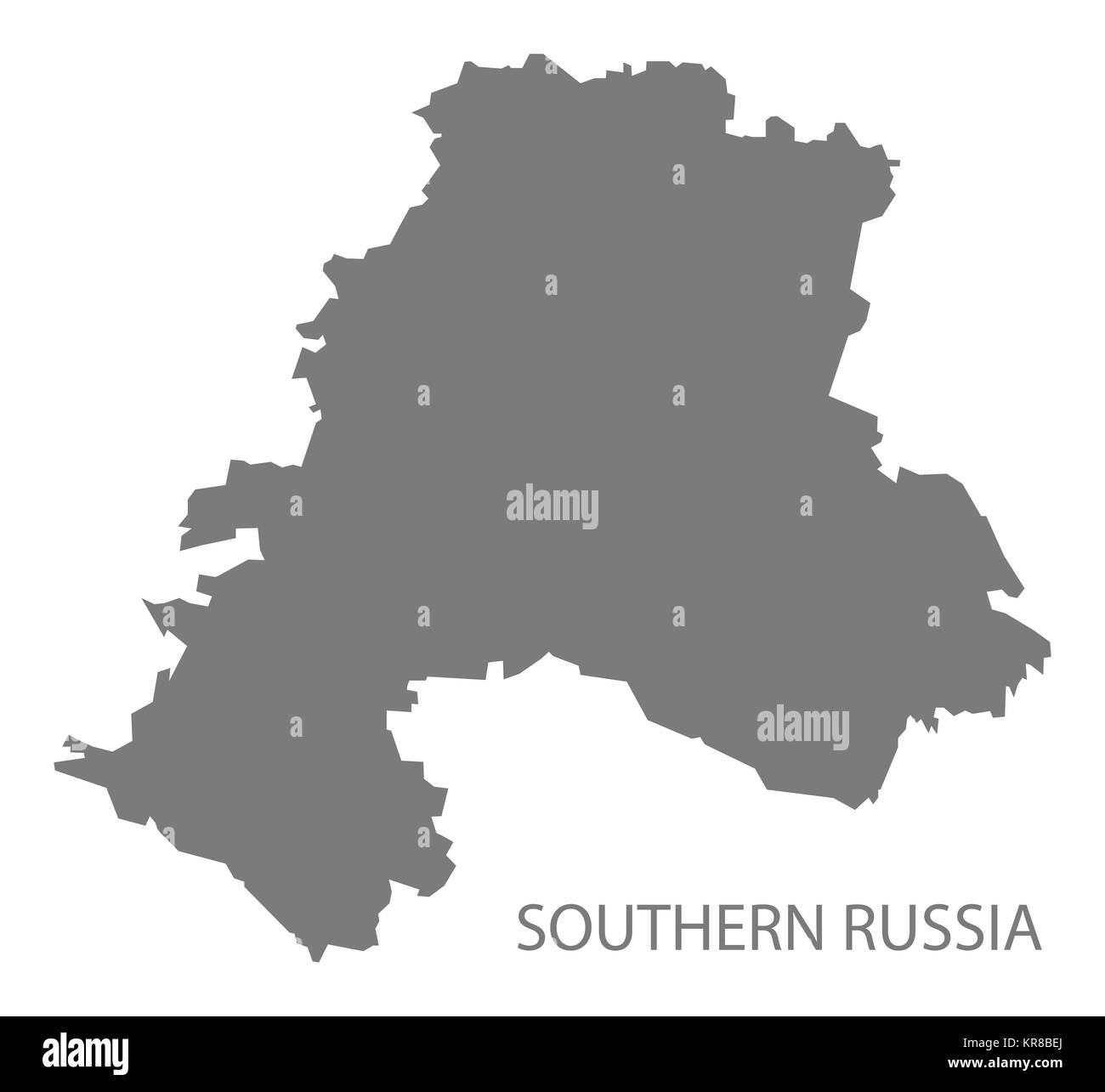 Russia meridionale Mappa grigio Foto Stock