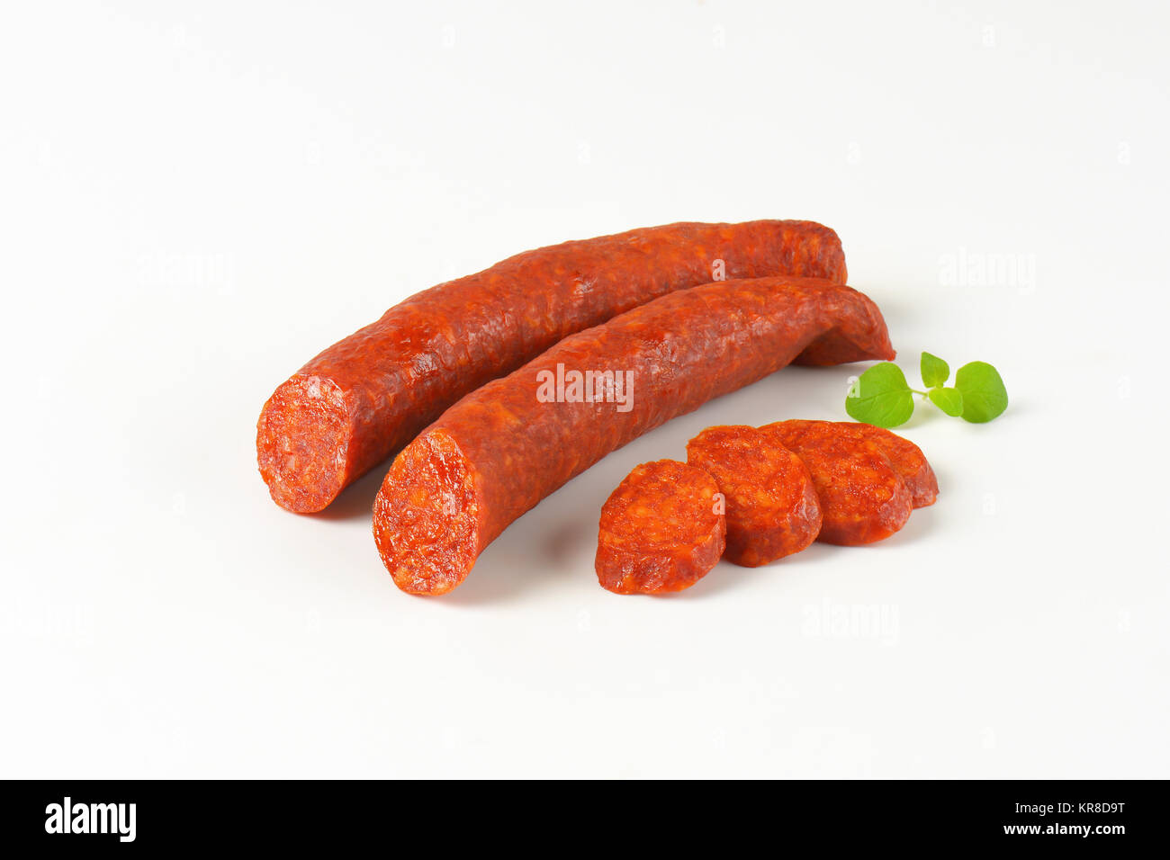 Spicy affumicati Salsicce ungherese Foto Stock