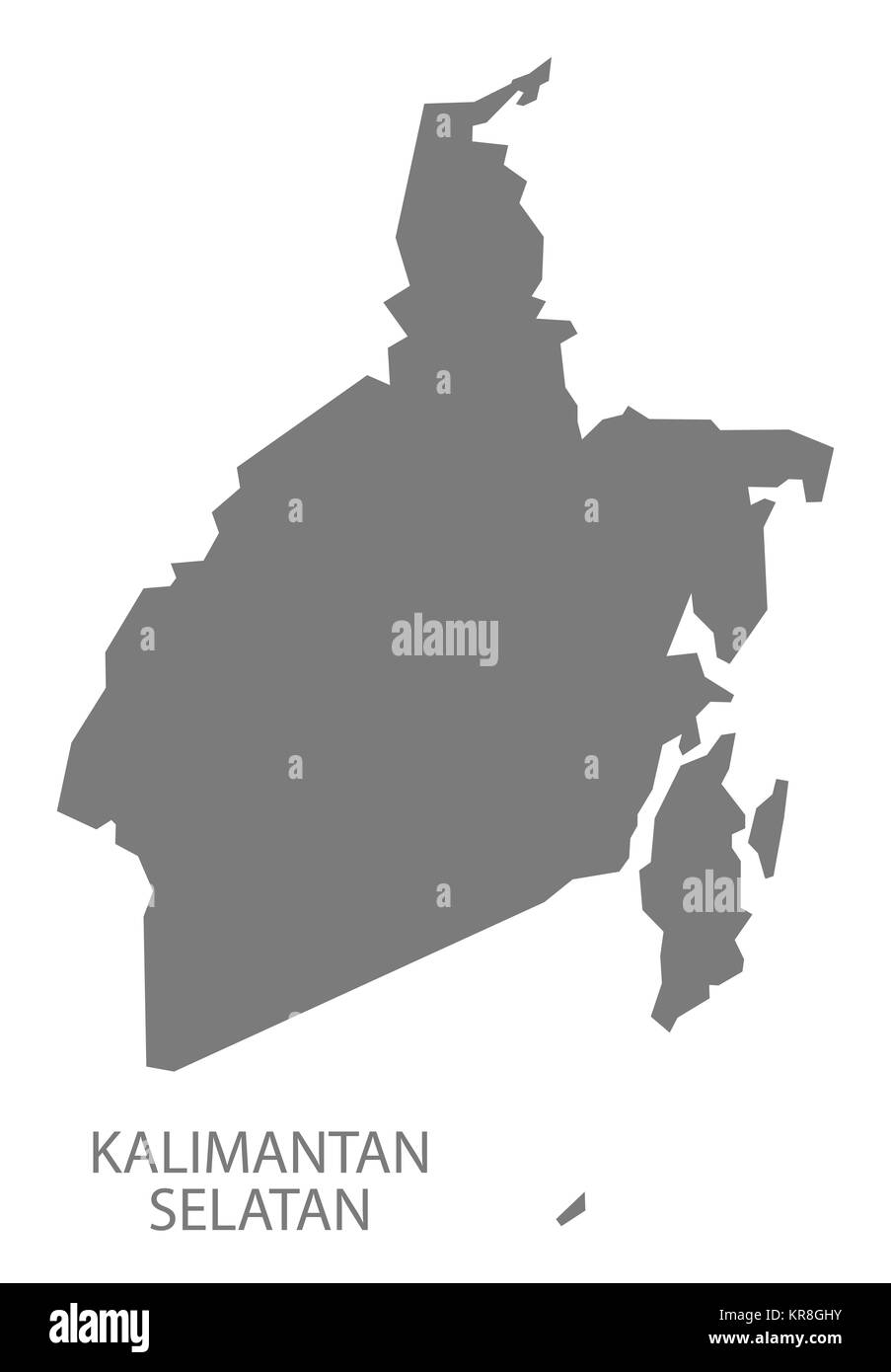 Kalimantan Selatan Indonesia Mappa grigio Foto Stock