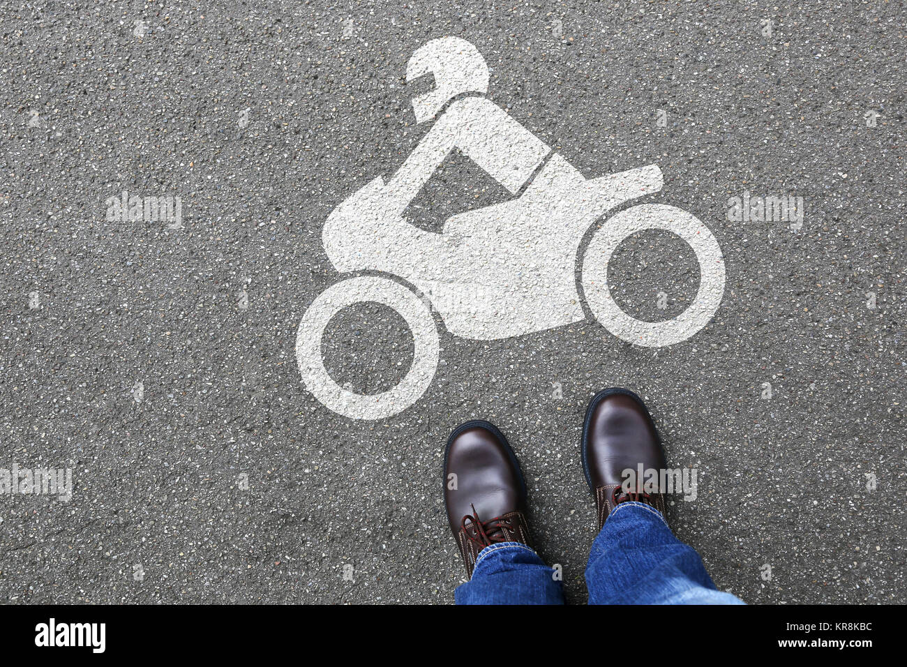 Uomo Uomo di motociclismo motociclisti road Foto Stock