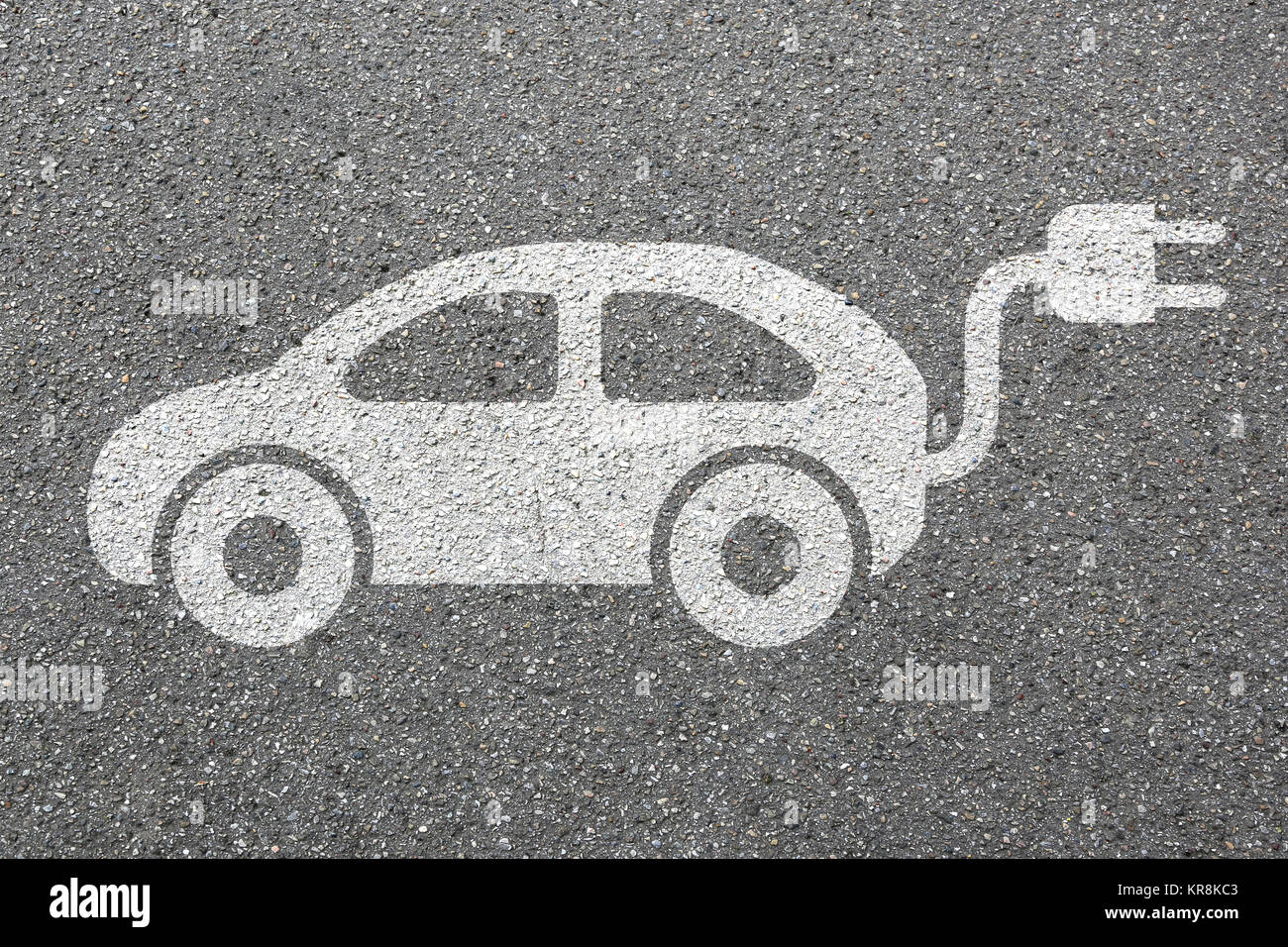 Auto elettrica auto elettrica su strada del veicolo ambiente mobilità ecocompatibile Foto Stock