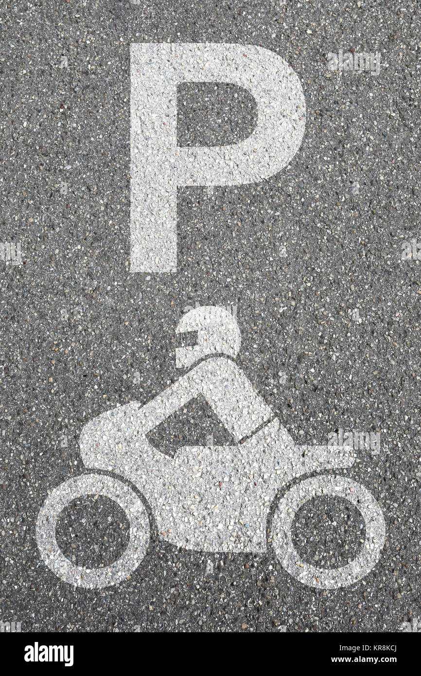 Parcheggio parcheggio moto motociclisti road Foto Stock
