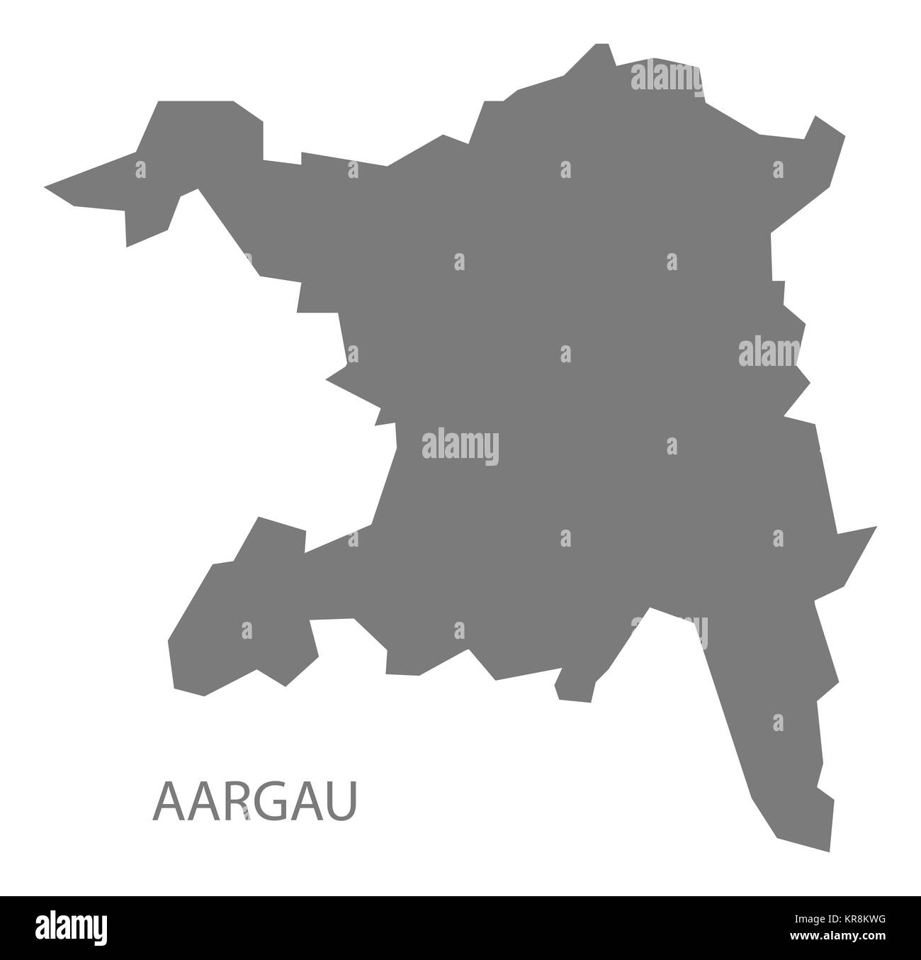 Argovia Svizzera Mappa grigio Foto Stock