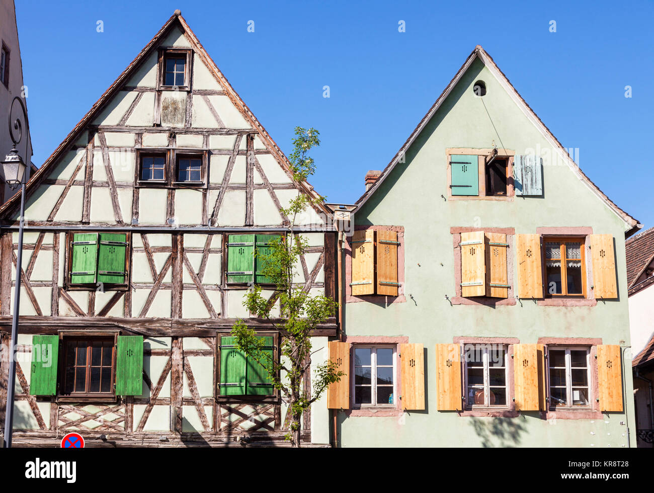 Francia, Grand Est, Colmar, a struttura mista in legno e muratura cottage Foto Stock