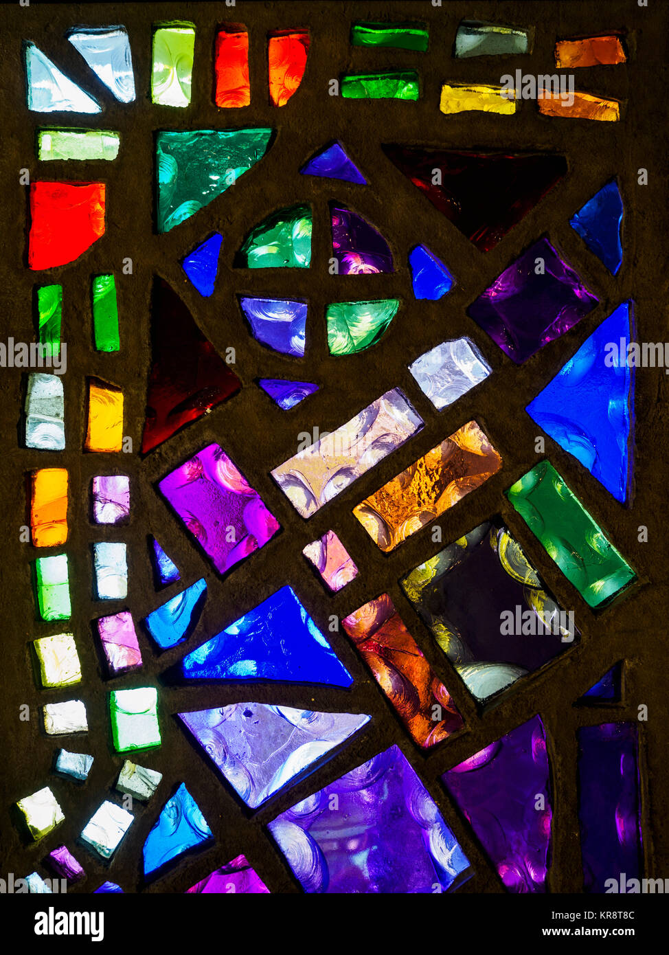 Multicolore di vetro macchiato Foto Stock