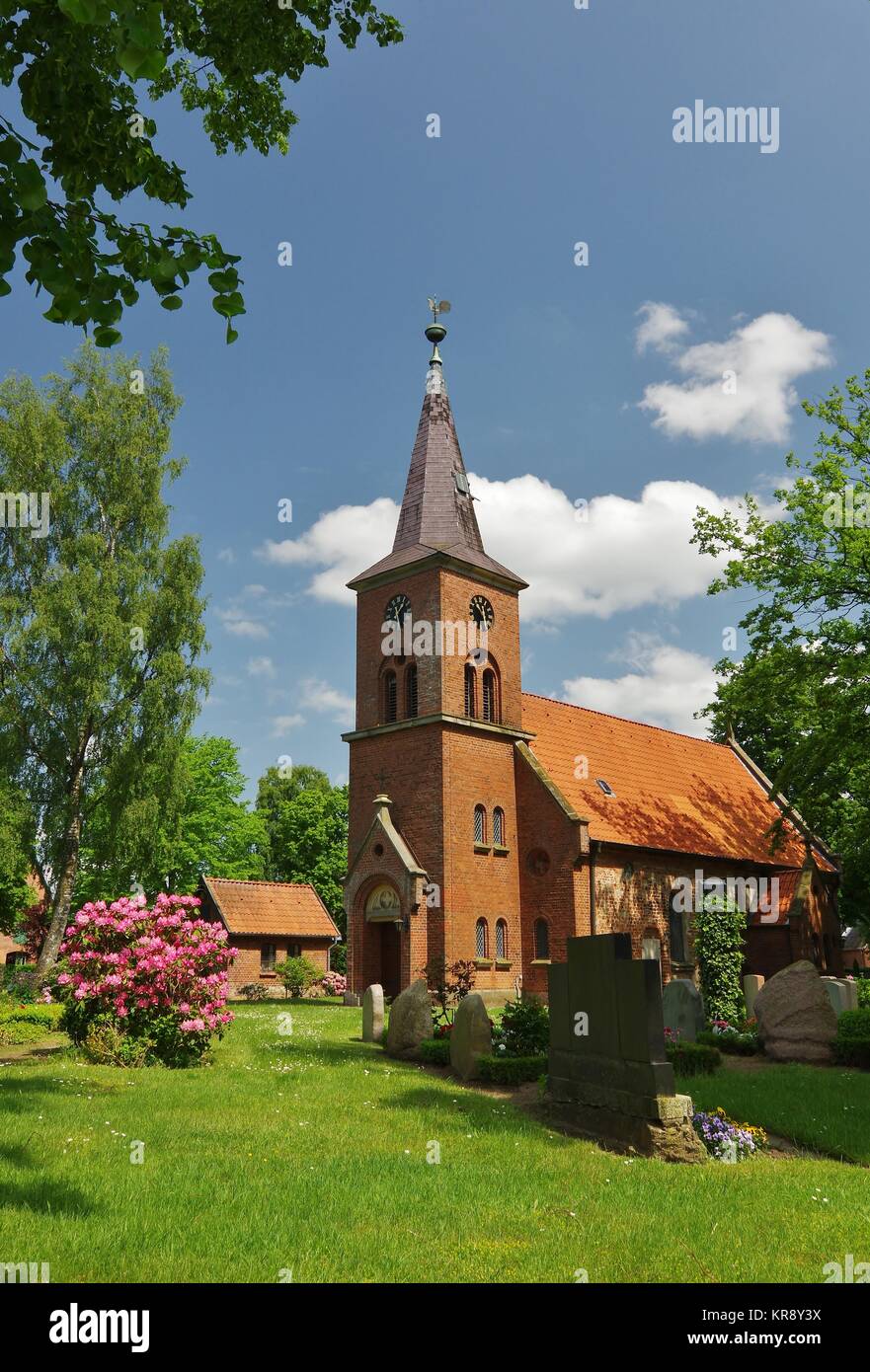 Chiesa di S. Lorenzo in Schmilau, Ducato di Lauenburg, Schleswig-Holstein Foto Stock