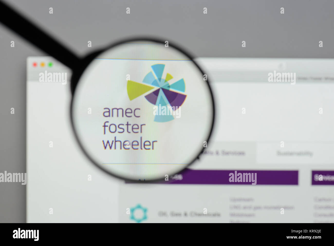 Milano, Italia - 10 agosto 2017: Amec sito web. Si tratta di una multinazionale britannica di consulenza, progettazione e project management company . Logo Amec visibl Foto Stock