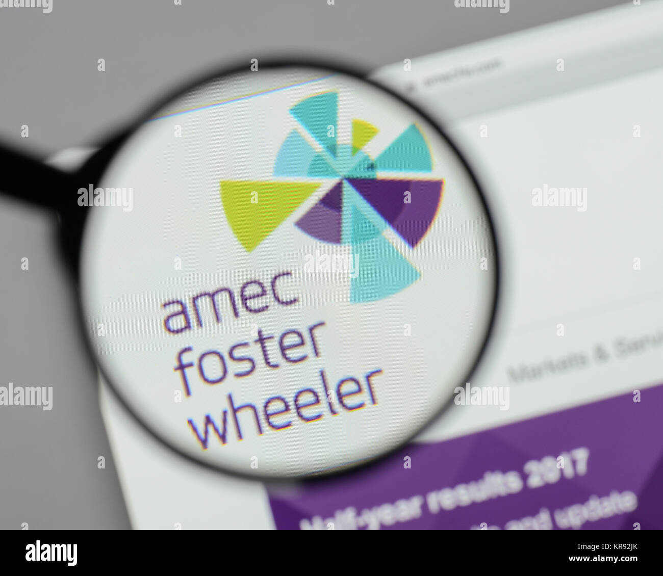 Milano, Italia - 10 agosto 2017: Amec sito web. Si tratta di una multinazionale britannica di consulenza, progettazione e project management company . Logo Amec visibl Foto Stock
