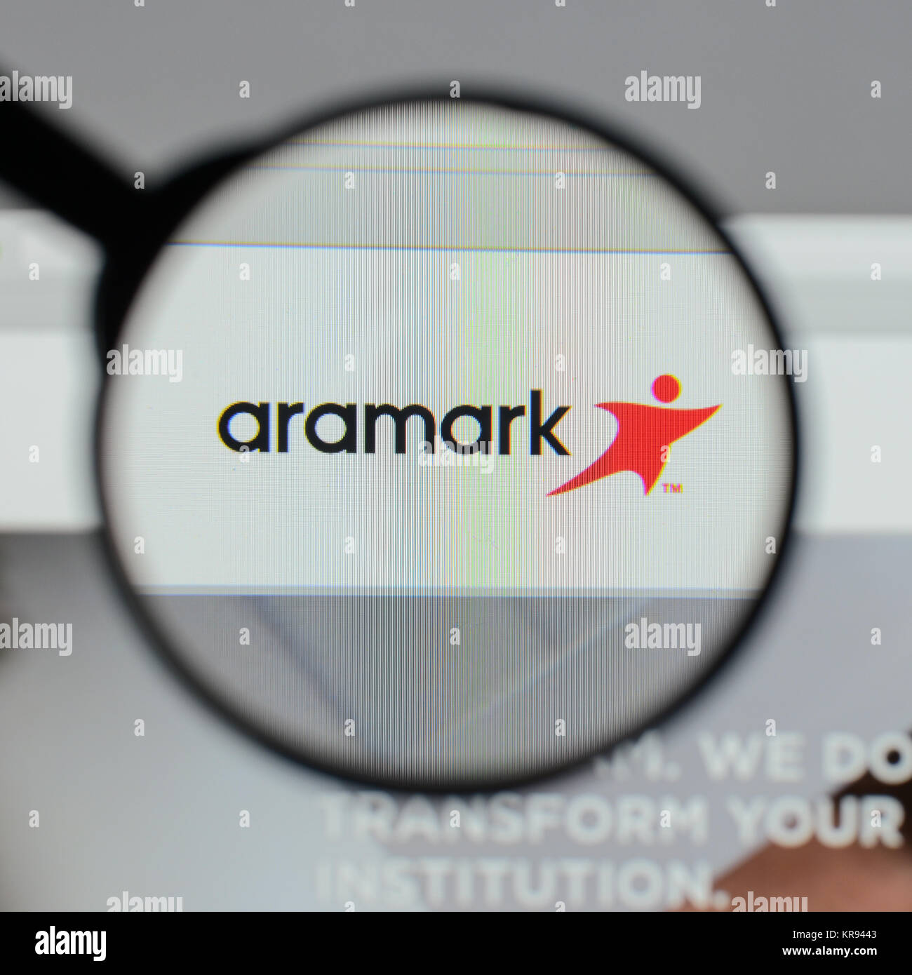 Milano, Italia - 10 agosto 2017: Aramark logo sulla homepage del sito web. Foto Stock