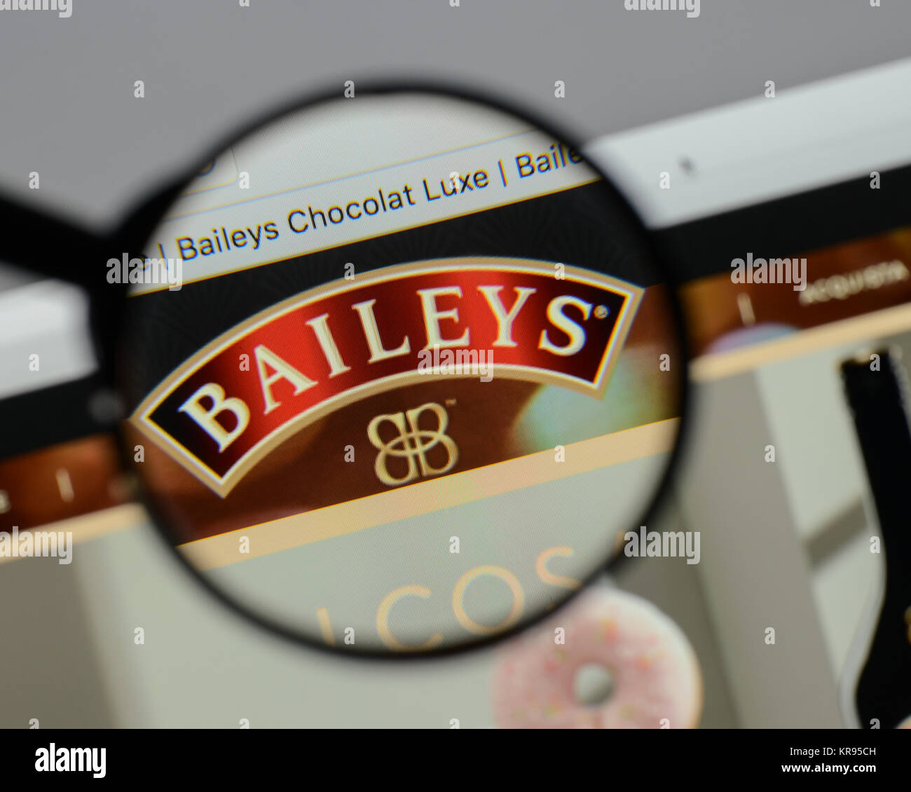 Milano, Italia - 10 agosto 2017: Bailey's logo sulla homepage del sito web. Foto Stock