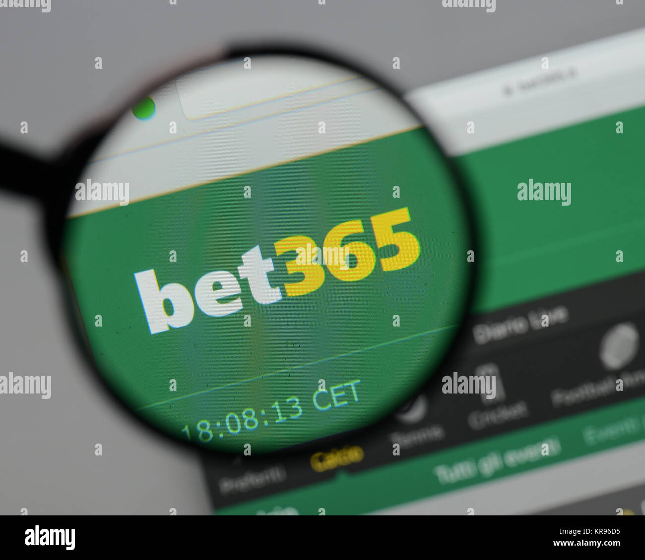 Milano, Italia - 10 agosto 2017: bet 365 logo sulla homepage del sito web. Foto Stock