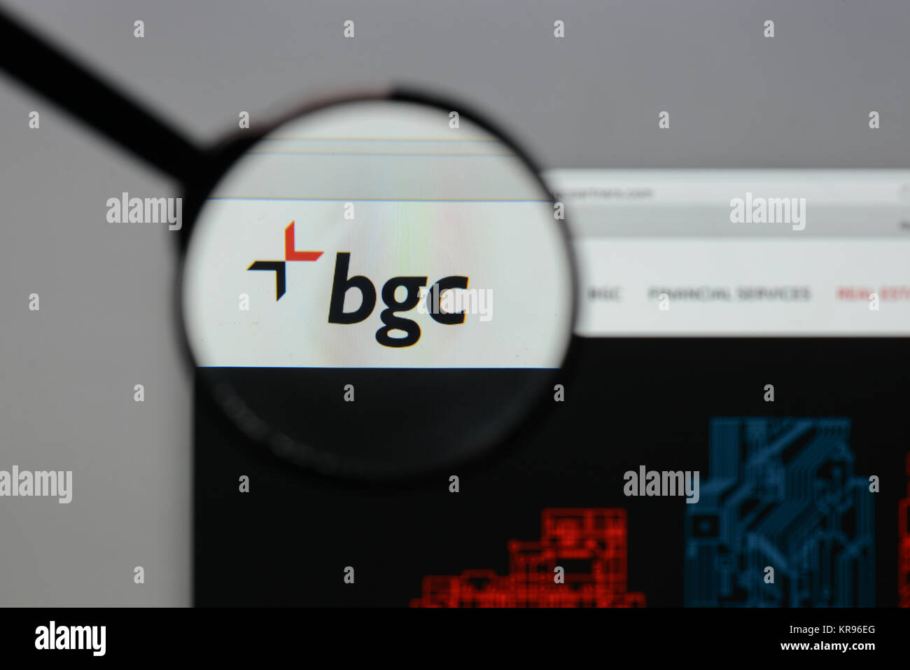 Milano, Italia - 10 agosto 2017: BGC Partners logo sulla homepage del sito web. Foto Stock