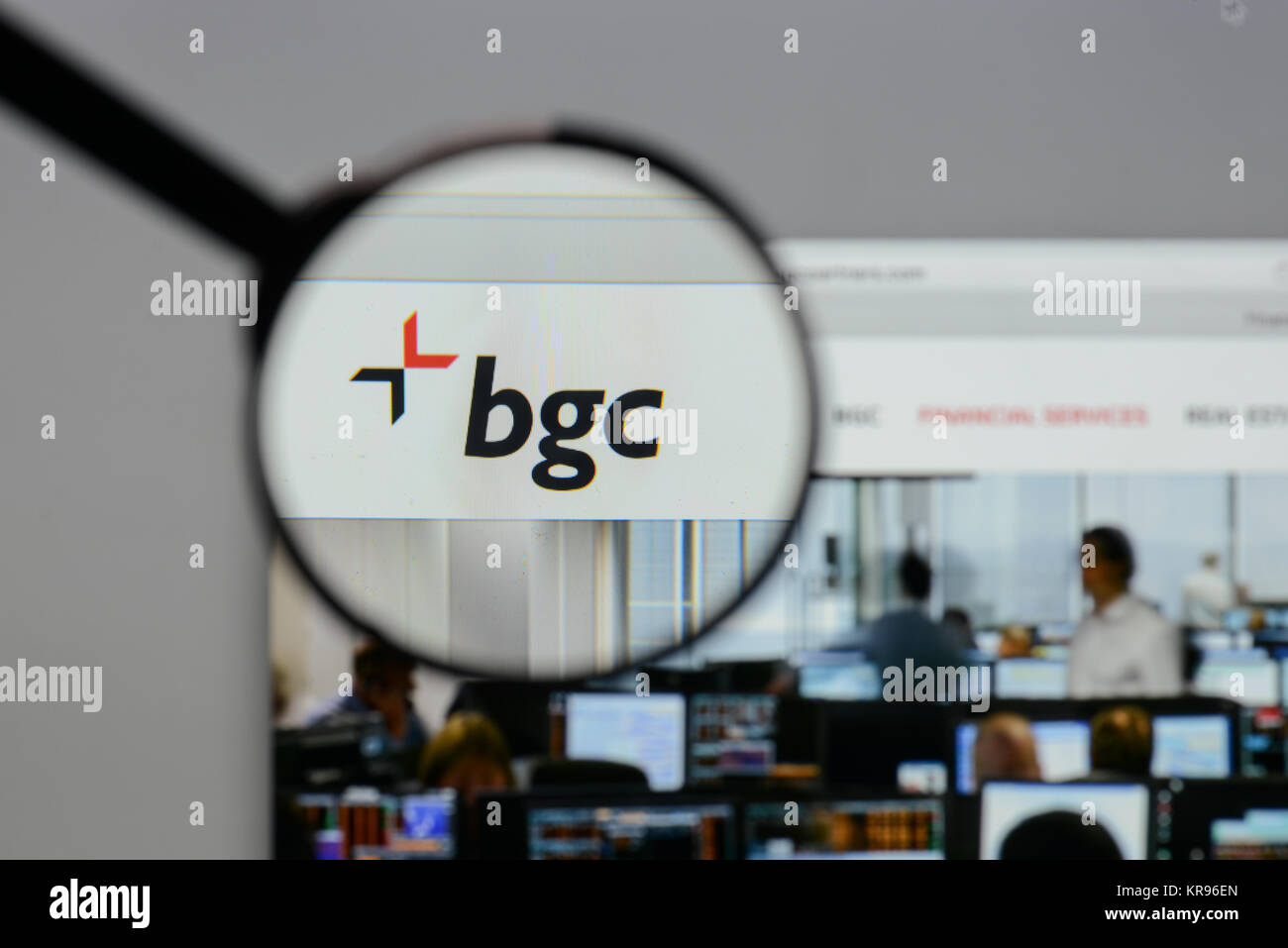Milano, Italia - 10 agosto 2017: BGC Partners logo sulla homepage del sito web. Foto Stock