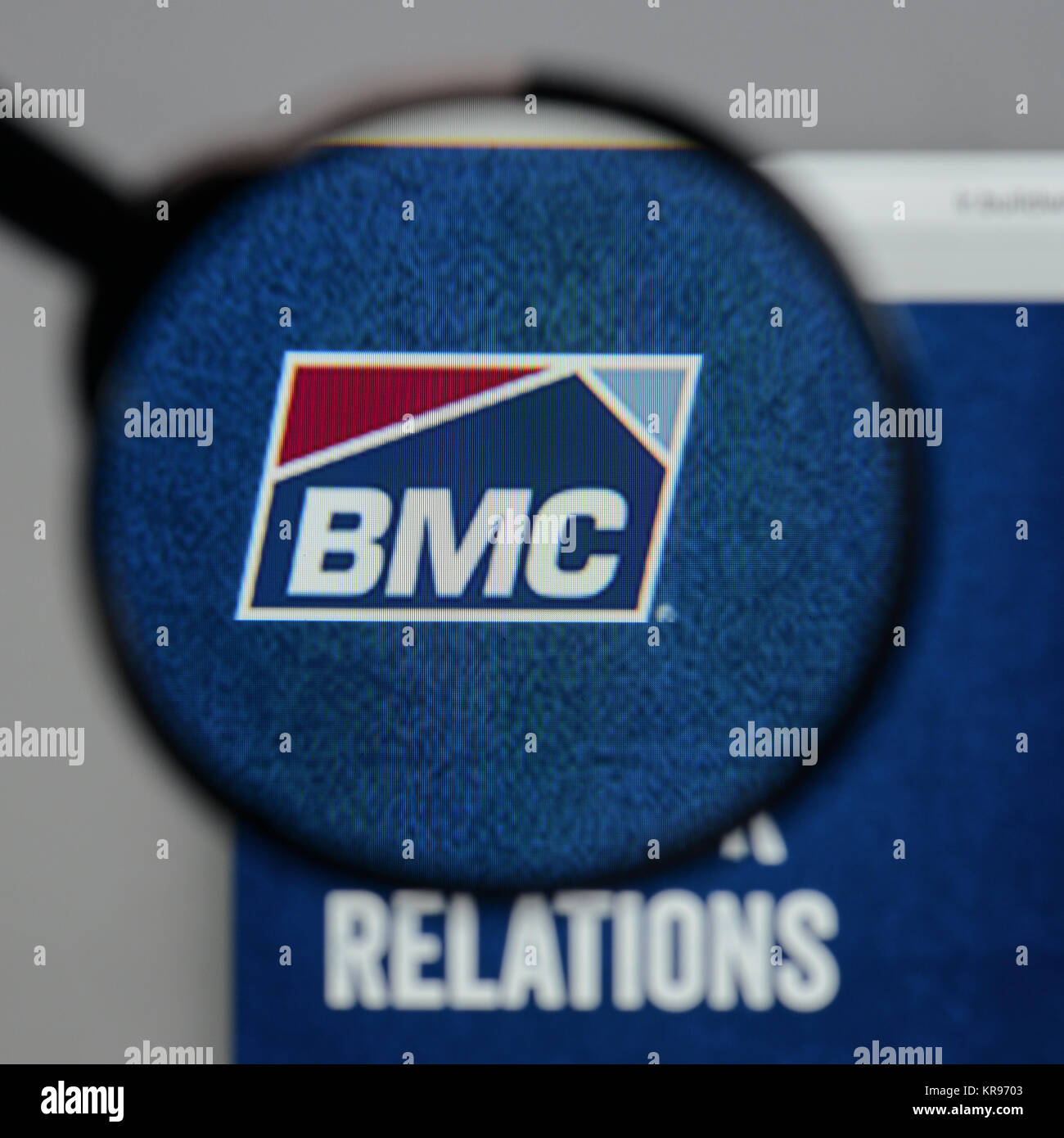 Milano, Italia - 10 agosto 2017: BMC Stock Holdings logo sulla homepage del sito web. Foto Stock