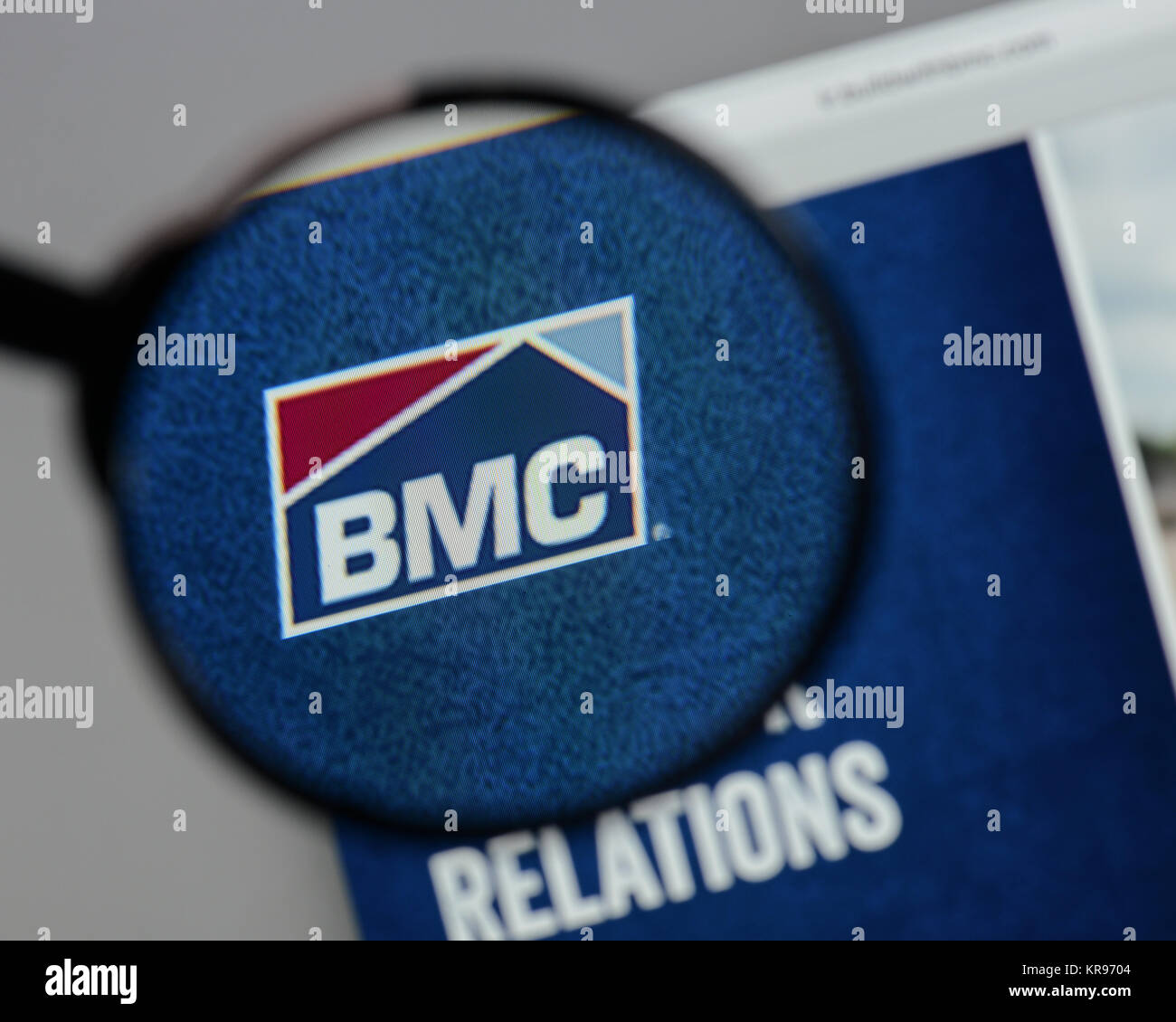 Milano, Italia - 10 agosto 2017: BMC Stock Holdings logo sulla homepage del sito web. Foto Stock
