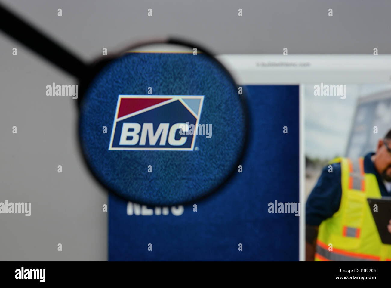 Milano, Italia - 10 agosto 2017: BMC Stock Holdings logo sulla homepage del sito web. Foto Stock