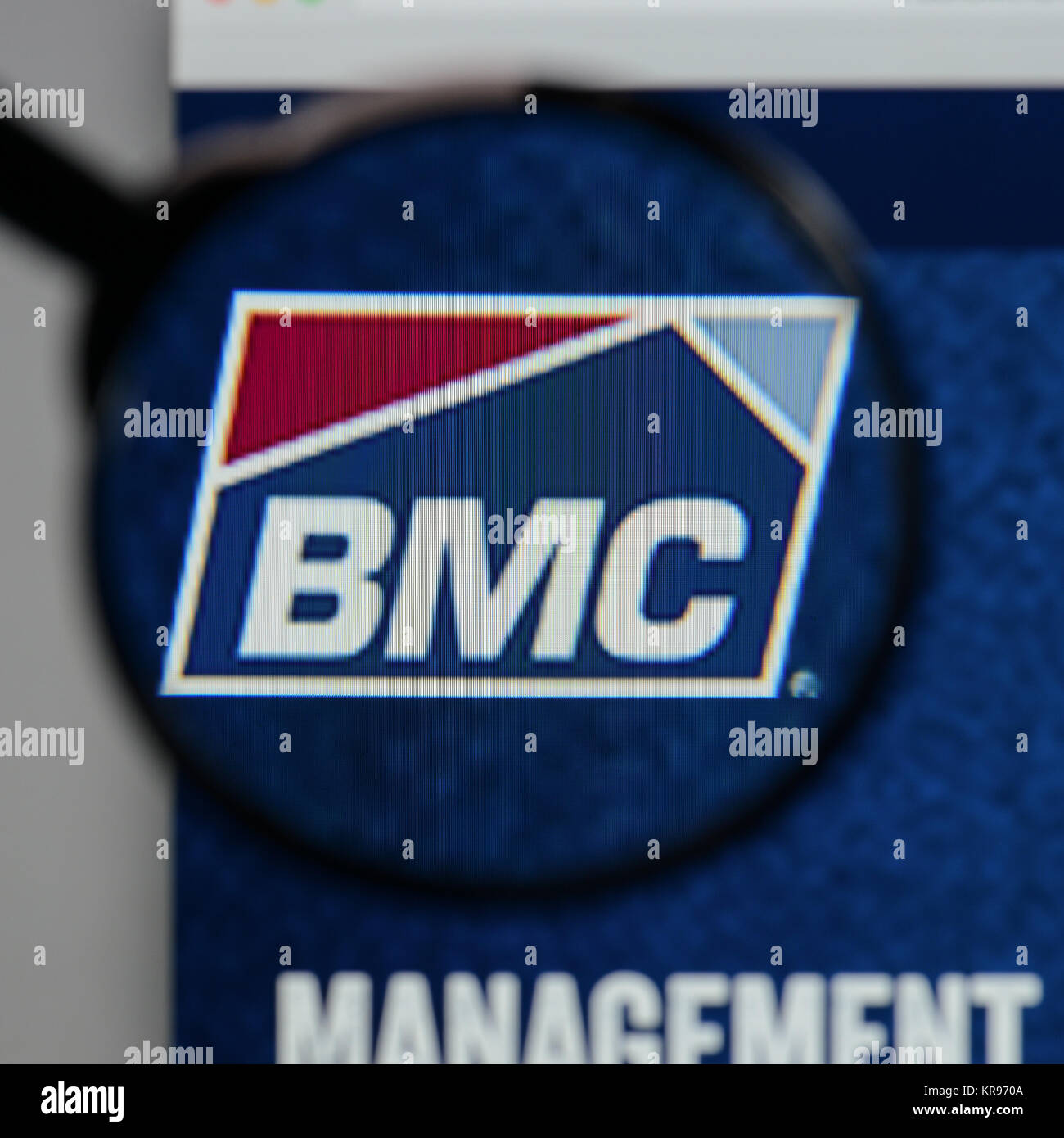 Milano, Italia - 10 agosto 2017: BMC Stock Holdings logo sulla homepage del sito web. Foto Stock